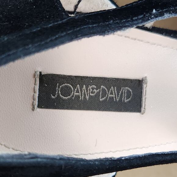 Joan & David Black Suede Strappy Pumps Women’s SZ 9M Pointed Toe Bow Stiletto - Picture 4 of 16